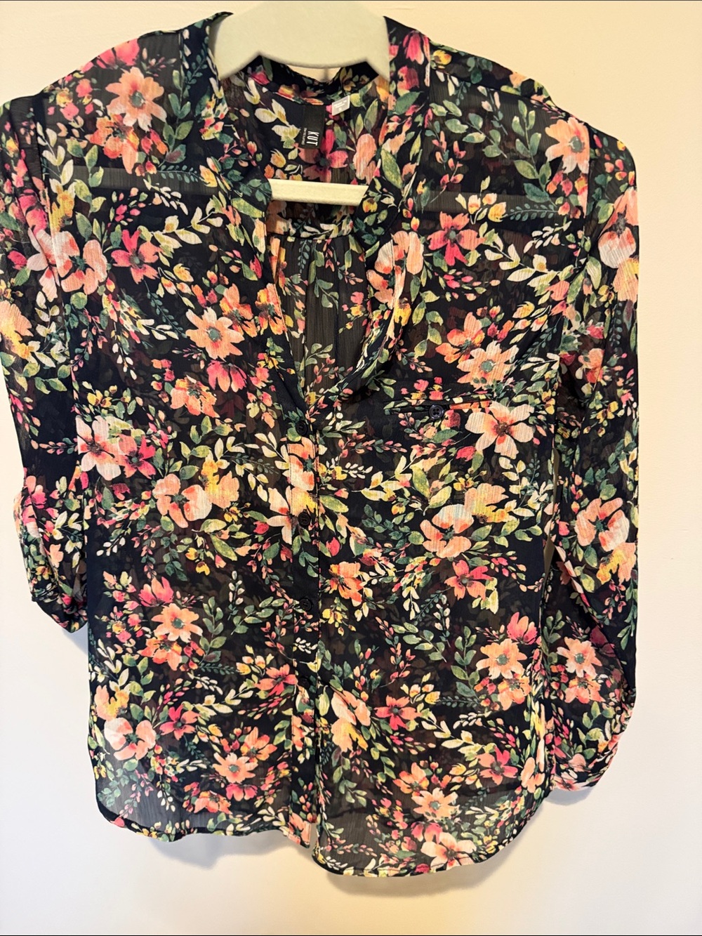 Kut from the Kloth Blue Floral  Jasmine 
 Blouse